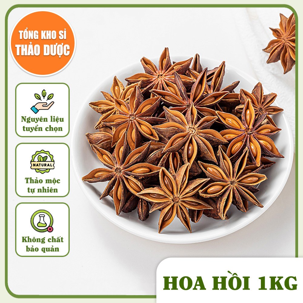 Hoa hồi khô 1kg, đại hồi nguyên cánh, gia vị nấu phở, làm sốt vang, thơm ngon, chuẩn vị