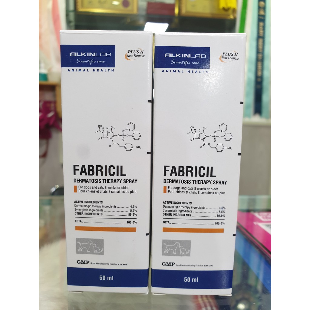 DUNG DỊCH XỊT DA CHÓ MÈO CÓ MỦ FABRICIL 50ML