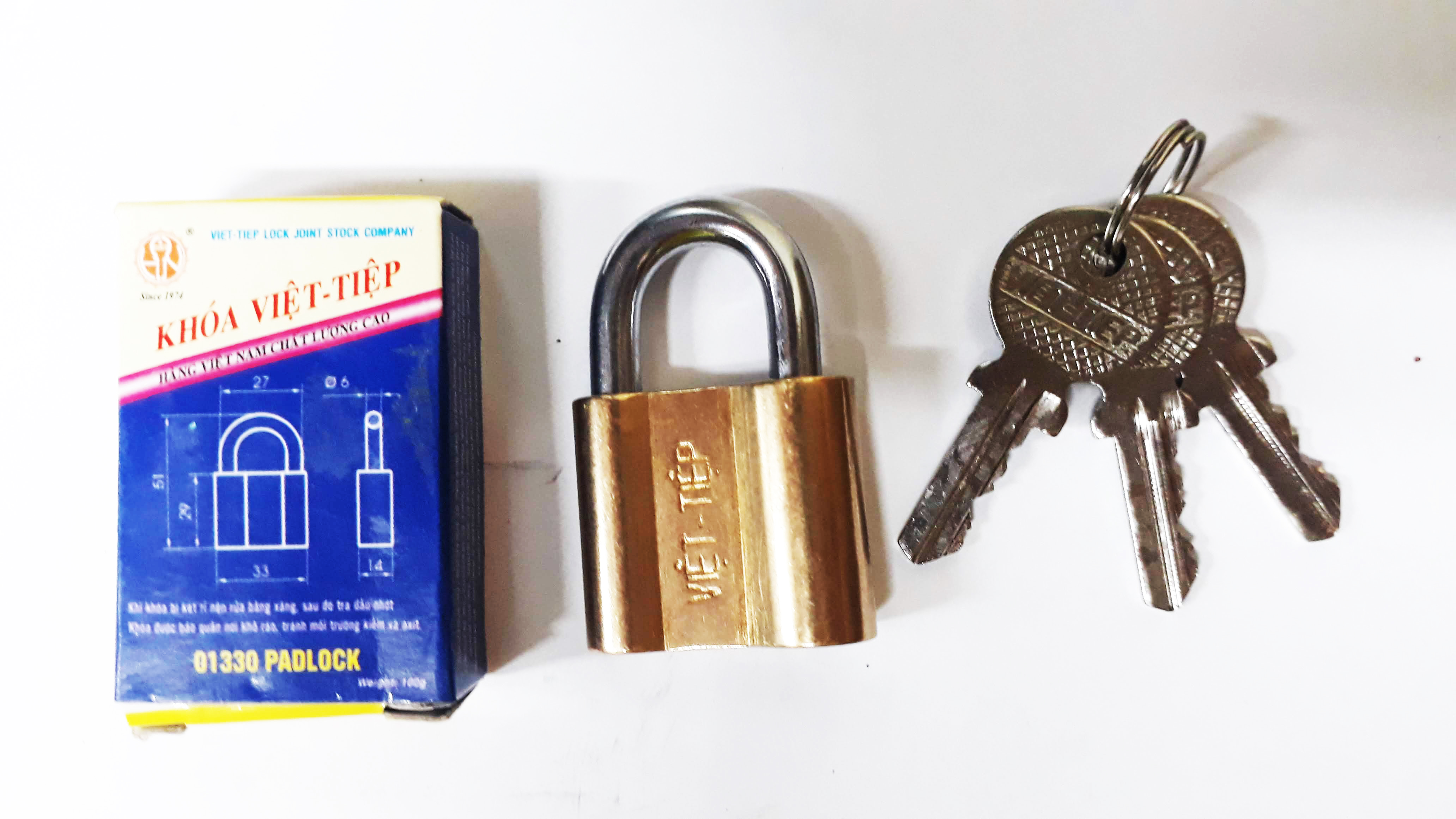 Ổ Khóa treo Việt Tiệp đông vàng 01330