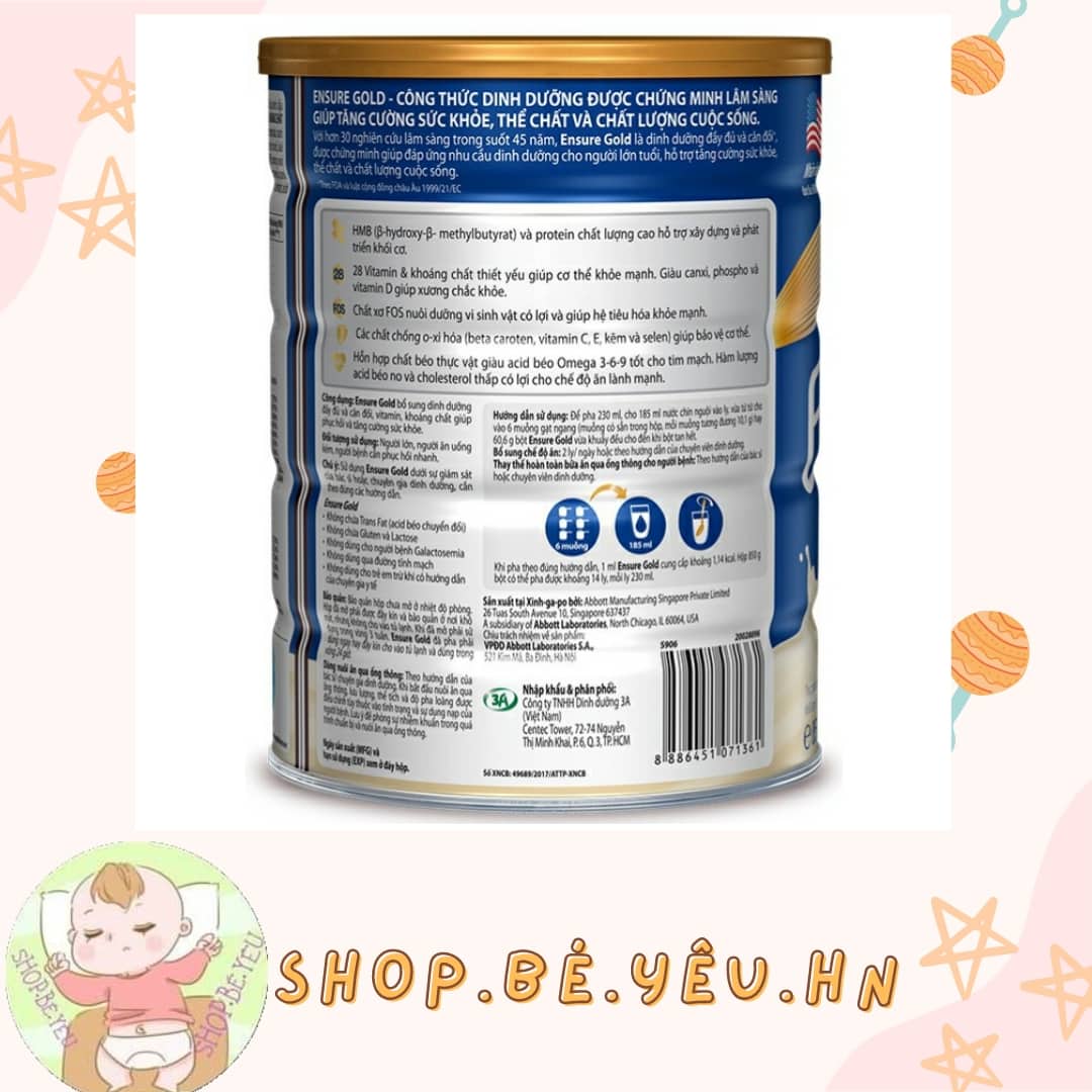 Sữa bột Ensure Gold Abbott 850g