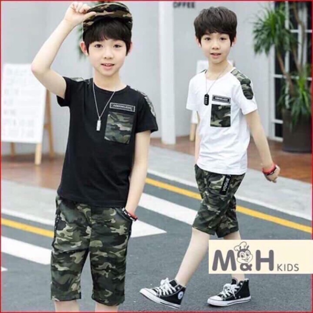 Bộ cộc tay rằn ri quần lửng size 15-30kg