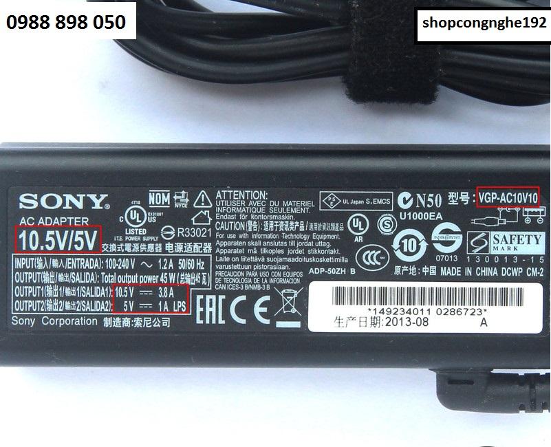 Bộ sạc Sony vaio 10.5V 3.8A bản gốc