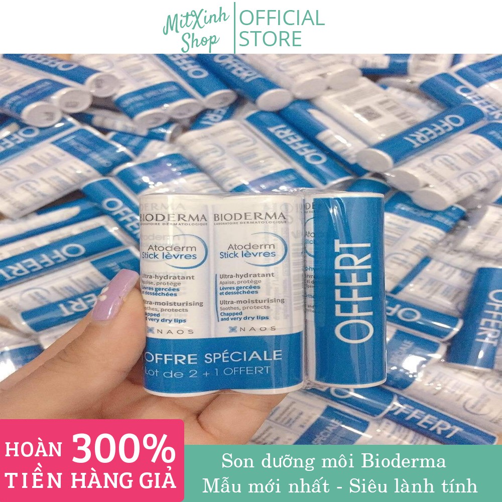 Son dưỡng môi bioderma không màu - siêu lành tính - tách lẻ 1 thỏi
