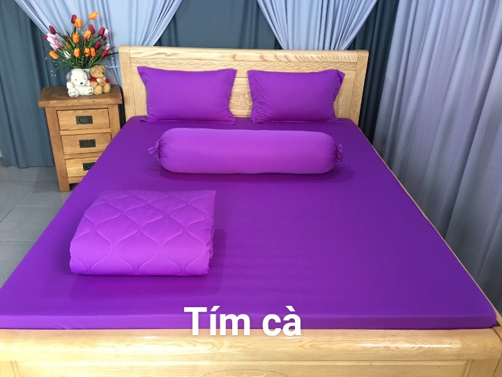 Drap lẻ thun lạnh hàn quốc lan phạm bedding - màu tím cà