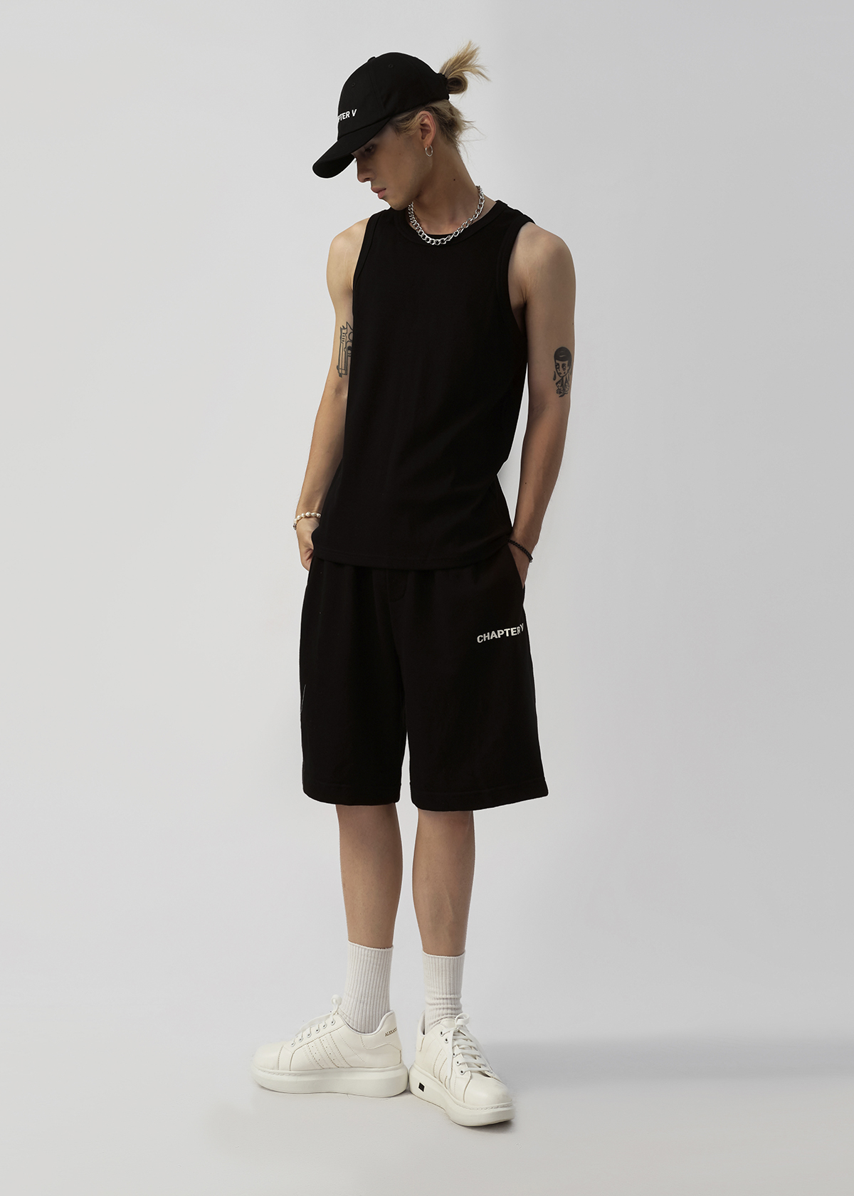 Áo thun ba lỗ màu đen - Ribbed Tank Top