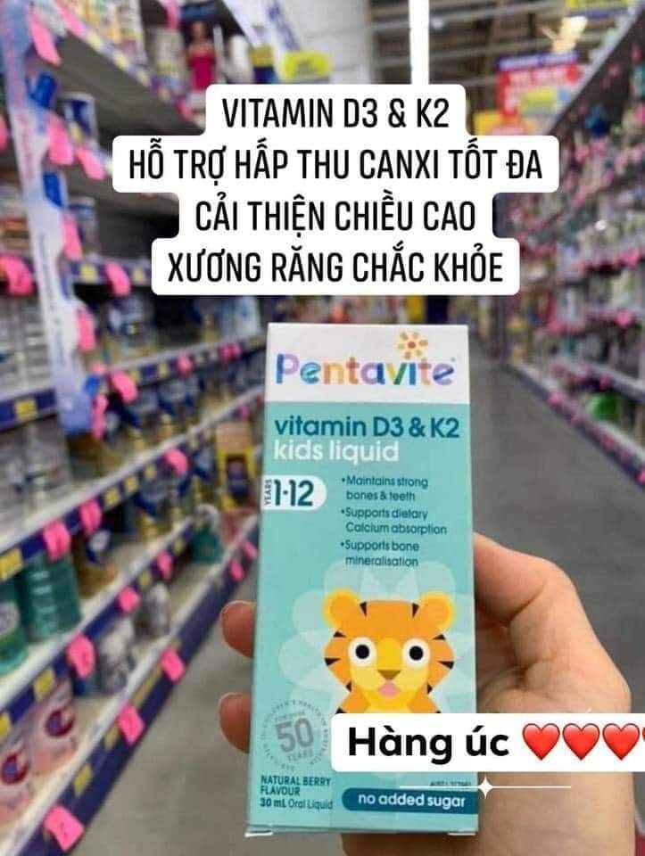Pentavite Vitamin D3 & K2 Kids Liquid 30ml