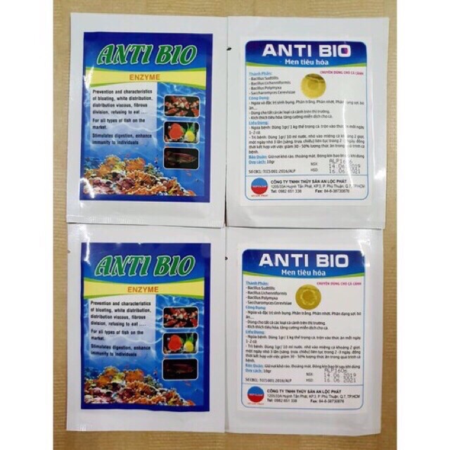 ANTI BIO Men tiêu hóa cho cá cảnh 10g