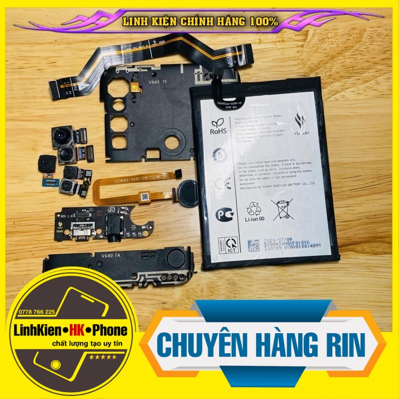 Linh Kiện Vsmart Live 4,Camera trước sau,pin rin,main sạc,cáp nối main,vân tay,loa ngoài,nẹp nhựa đậy main