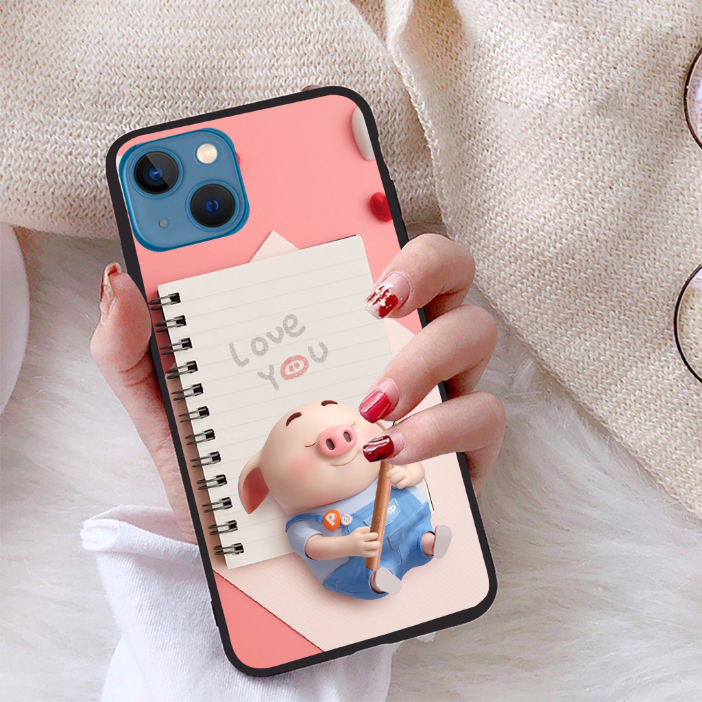 Ốp lưng iPhone 13 viền dẻo TPU BST Pig Cute