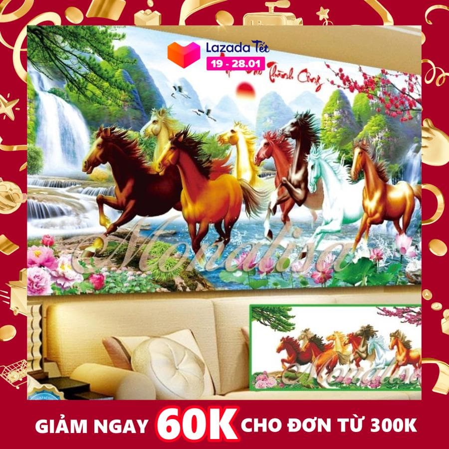 Tranh đính đá Mã đáo thành công Kt 160x70cm.  Shop cam kết bán hàng đúng mẫu mã sản phẩm đảm bảo chất lượng-uy tín lên hàng đầu.