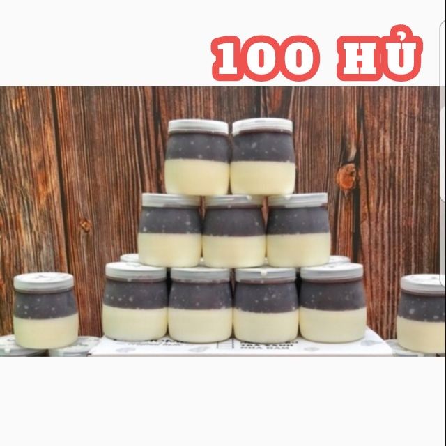 Combo 100 hủ nhựa 160ml đựng sữa chua nếp cẩm