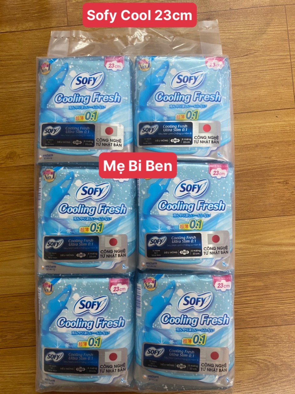Lốc 6 gói băng vệ sinh sofy cooling fresh mỏng cánh 23cm gói 8 miếng