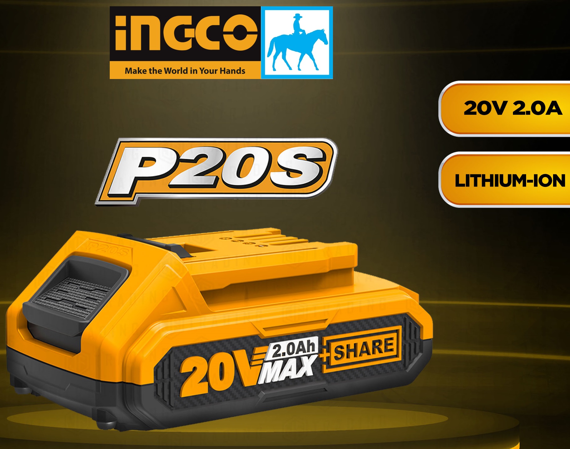 Đế sạc nhanh pin 20V LITHIUM-ION INGCO FCLI2001