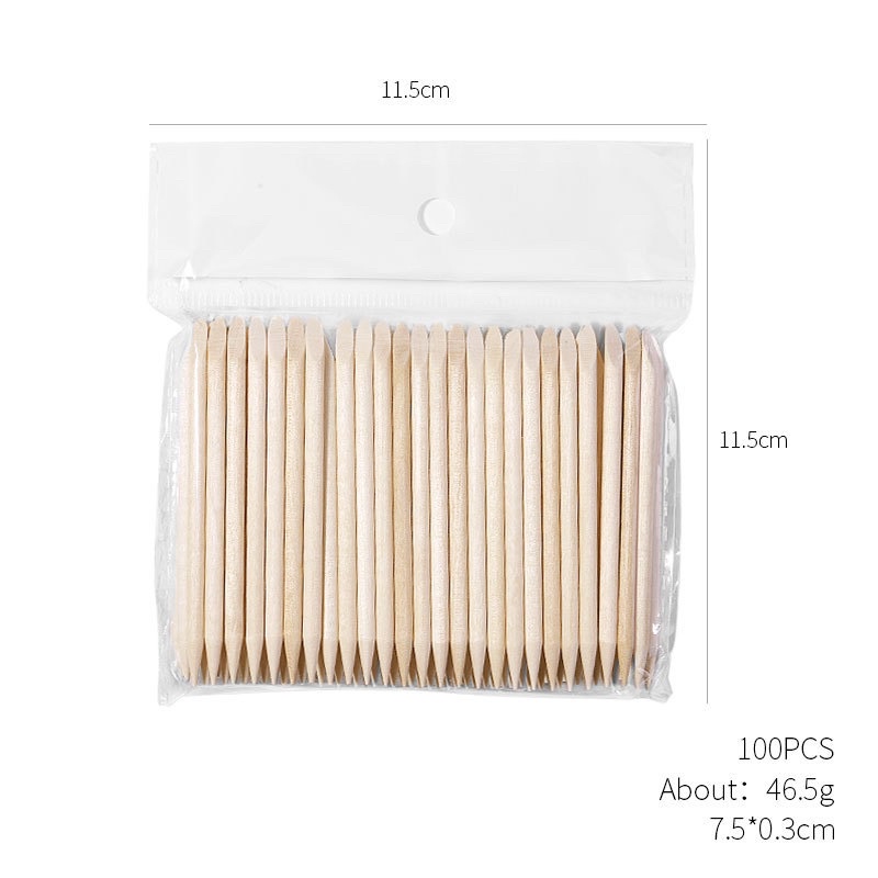 Set 100 que gỗ làm móng, chấm khoé móng