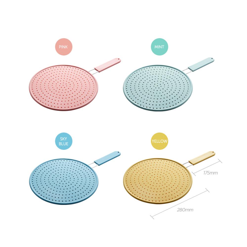 Nắp silicone chống văng dầu mỡ 28cm Lock&Lock -SC-CKT206 -có tay cầm inox