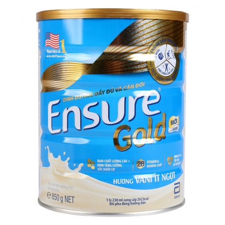 [Date 4.2025] Sữa Bột Ensure Gold Vani Ít Ngọt Lon 850g