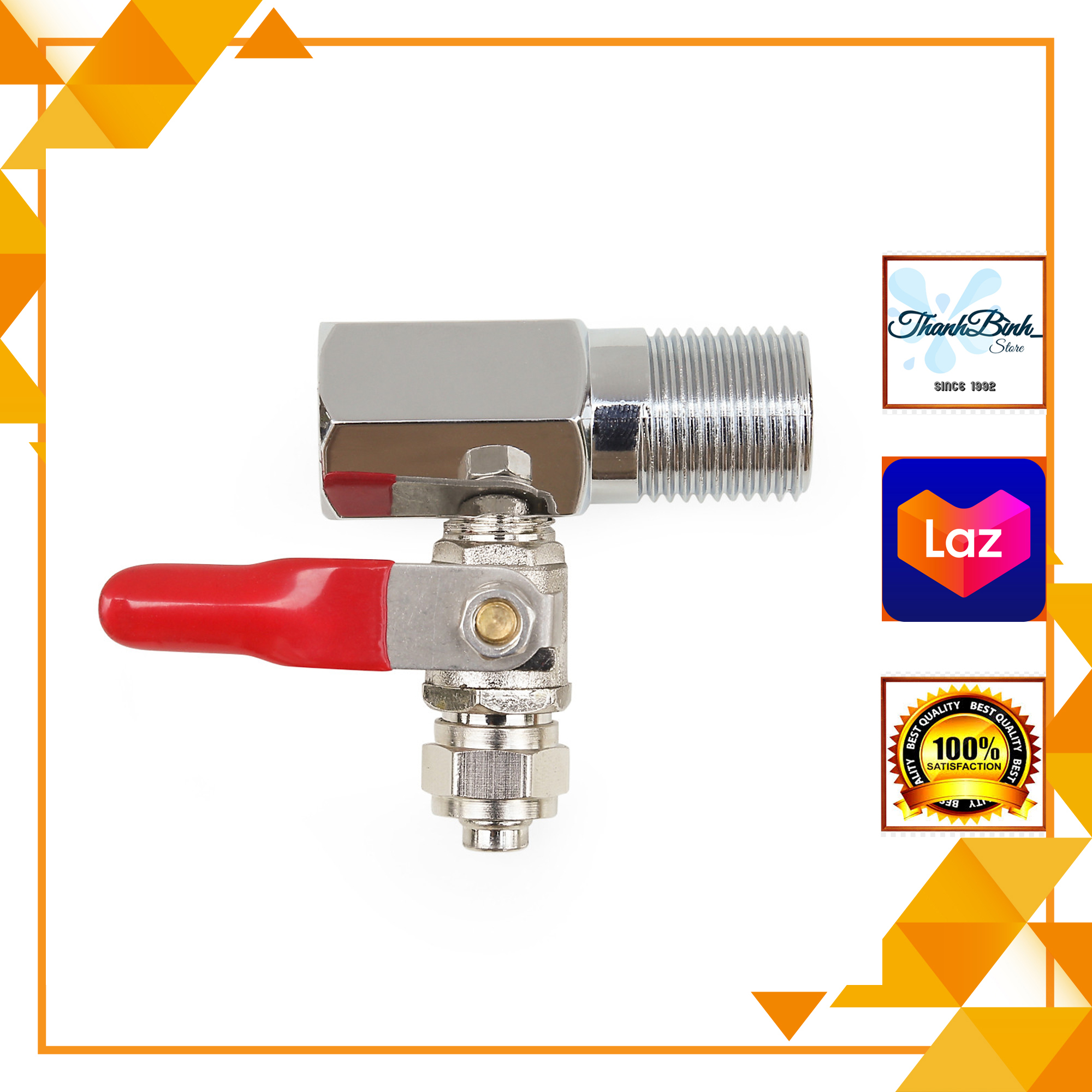 Van chia nước inox vào máy lọc nước/ bộ khẩu+ khoá cấp nước phi 10mm