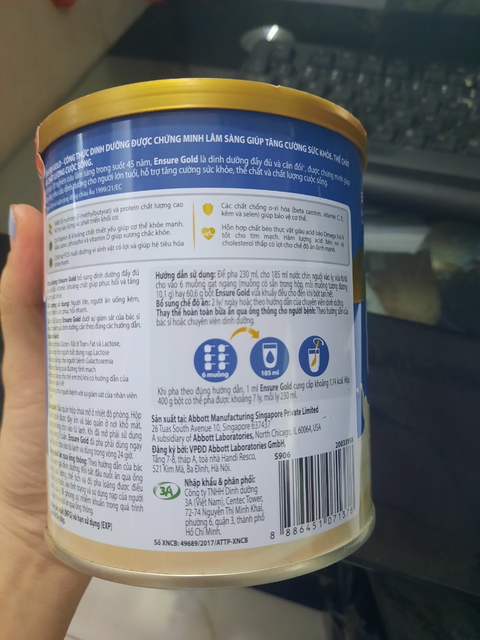 Sữa bột Ensure Gold Hương Vani 400g