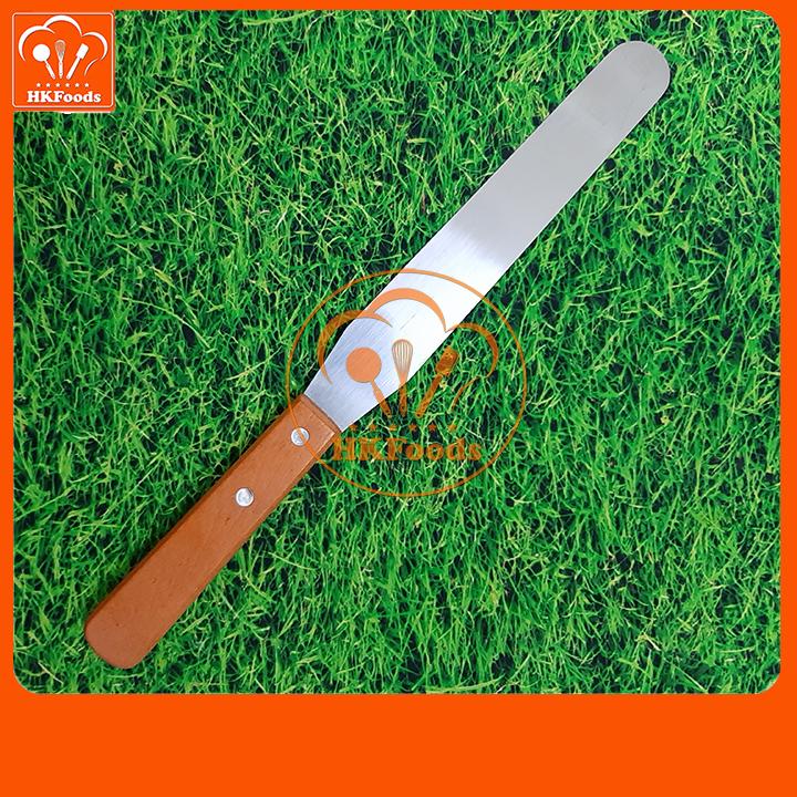 Dao chà láng thẳng inox trét kem bánh gato cán gỗ