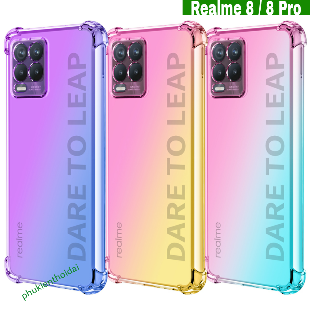 Ốp lưng Oppo Realme 8 / 8 Pro dẻo đa sắc lồi 4 góc chống sốc cao cấp