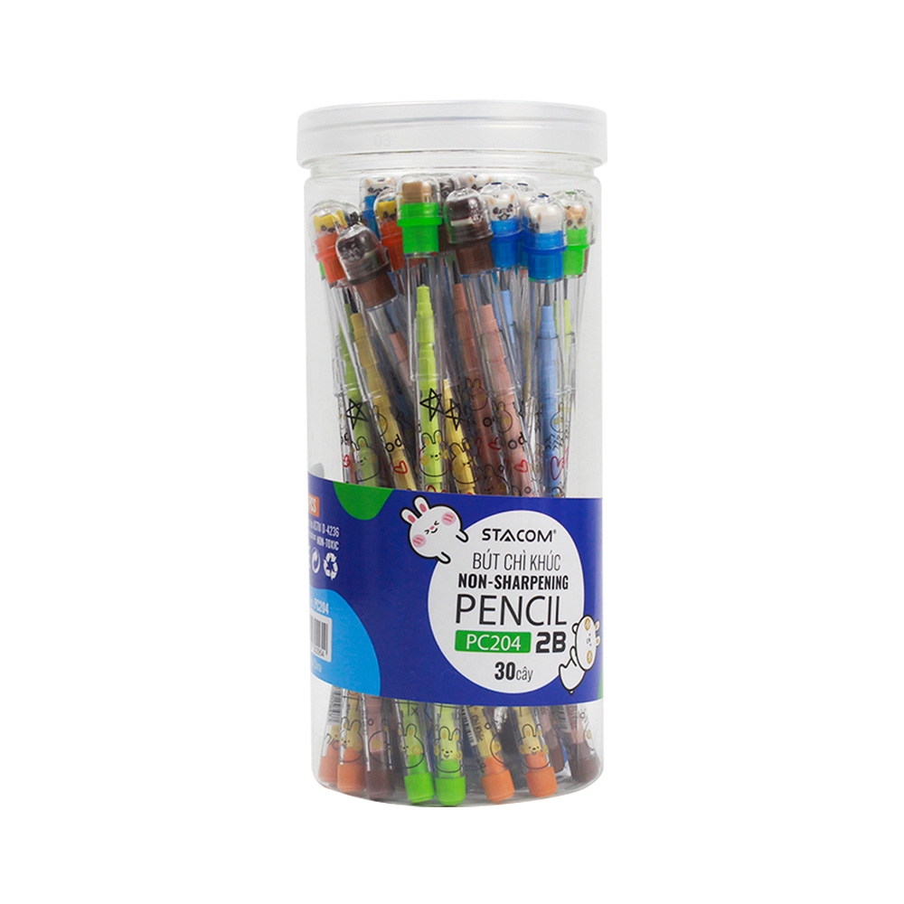 (Set 5 cây) Bút chì khúc 2B, có tẩy- Stacom PC204