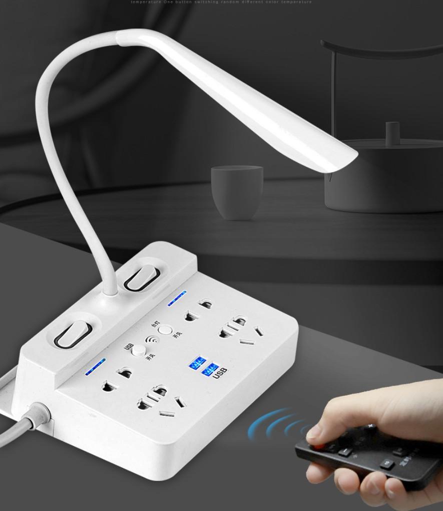 Ổ cắm điện thông minh 2 ổ cắm 2 chấu, 2 ổ 3 chấu và 2 ổ cắm sạc USB kiêm đèn ngủ LED chống sét cao cấp