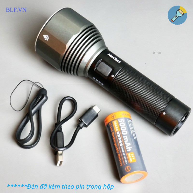 Đèn pin Xiaomi NexTool XPH50.2 2000lm 6500K Chiếu xa 380m cổng sạc USB-C