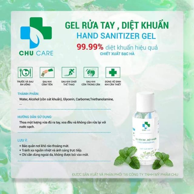 Gel rửa tay khô hiệu ChuCare