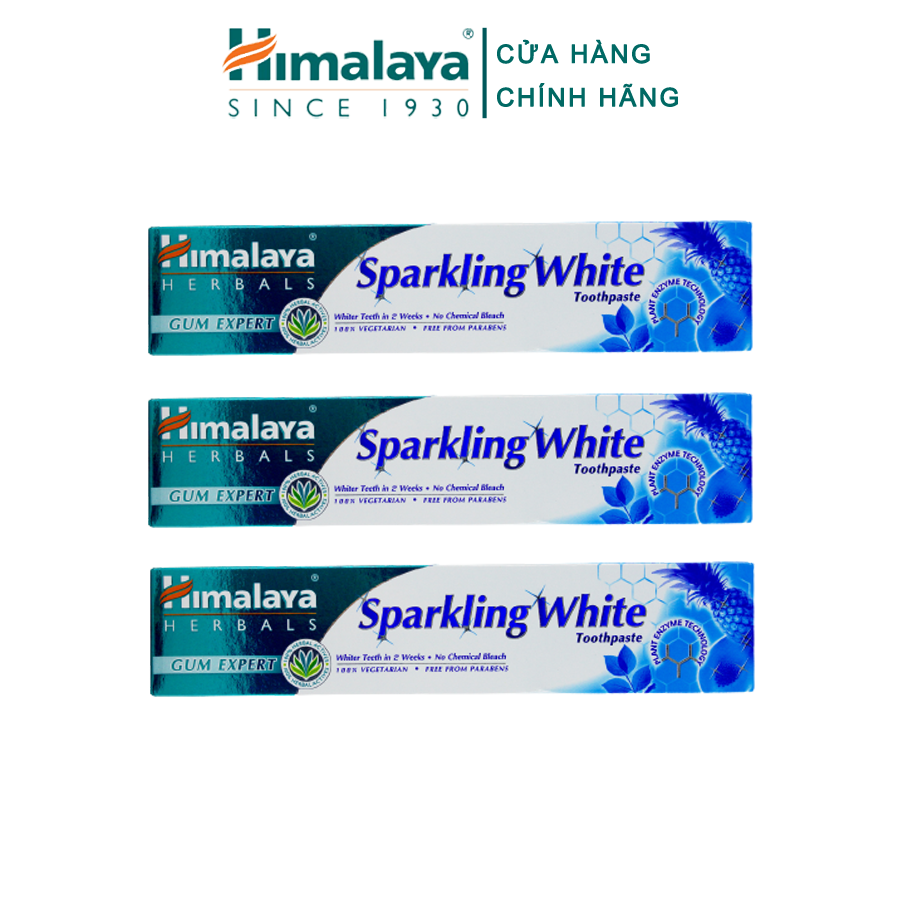 Ba tuýp kem đánh răng trắng sáng - Himalaya Sparkling White Toothpaste 100g