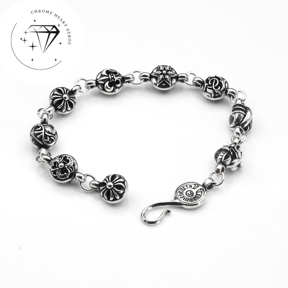 Lâc tay Chrome Heart Ball bạc fullbox cao cấp - Phụ Kiện Chrome Heart