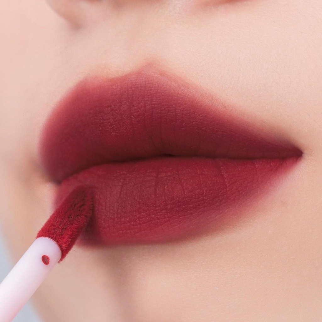Son Romand Zero 21 màu đỏ đỏ trầm cổ điển (son kem lì Romand Zero Velvet Tint)