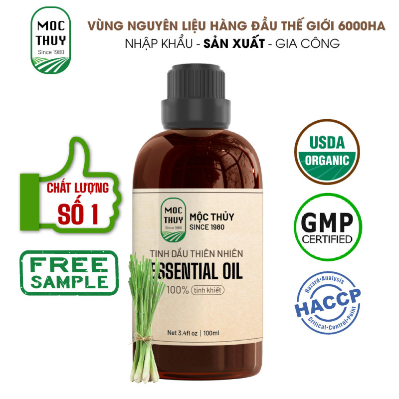 Tinh dầu thiên nhiên Sả Chanh Mộc Thủy - Lemongrass Essential Oil - Đạt chuẩn chất lượng kiểm định cao cấp