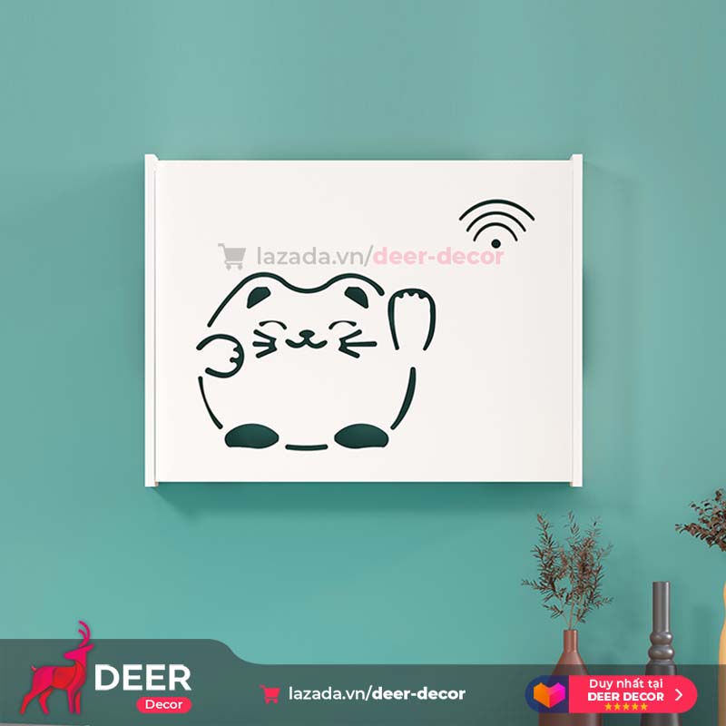 Shelf cover speedometer drive power-boxes for WiFi router-deer decor