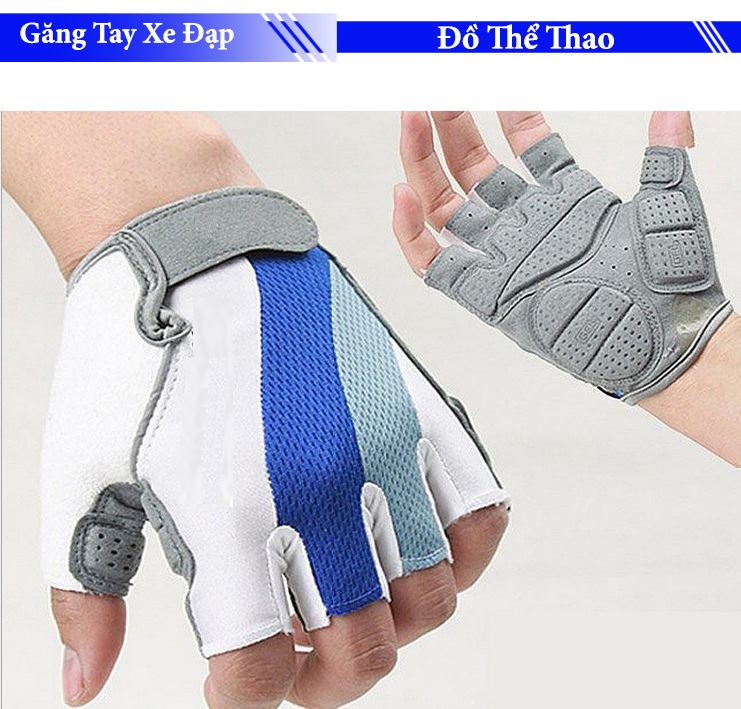Găng tay xe đạp xanh trắng IZUMI - Chuyên dụng bảo hộ tay khi cầm nắm