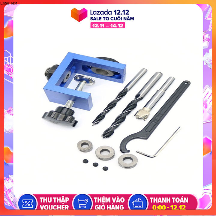 Bộ cữ khoan ốc cam liên kết và chốt gỗ 3 trong 1