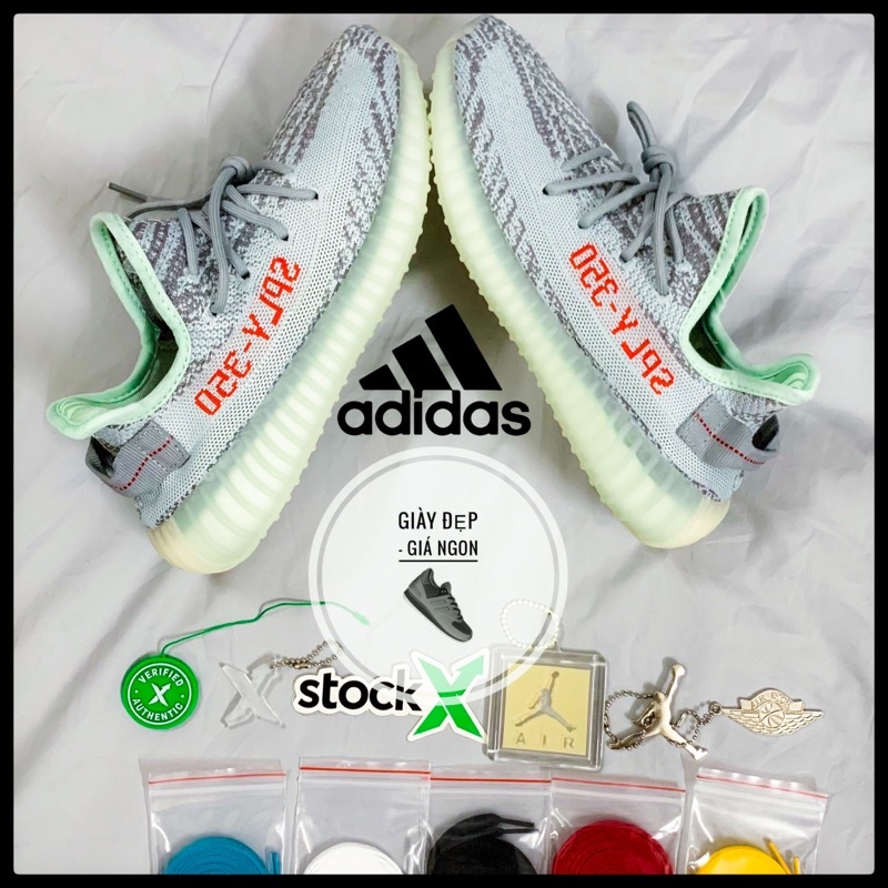 (Shop Giày Đẹp Giá Ngon) Giày Sneaker yz  350 v2 Blue Tint  + full box