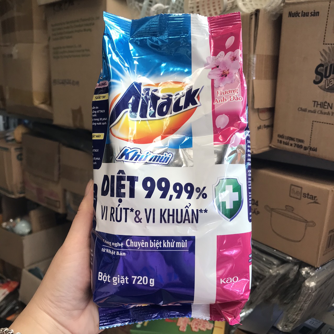 Bột giặt Attack 720g mẫu mới