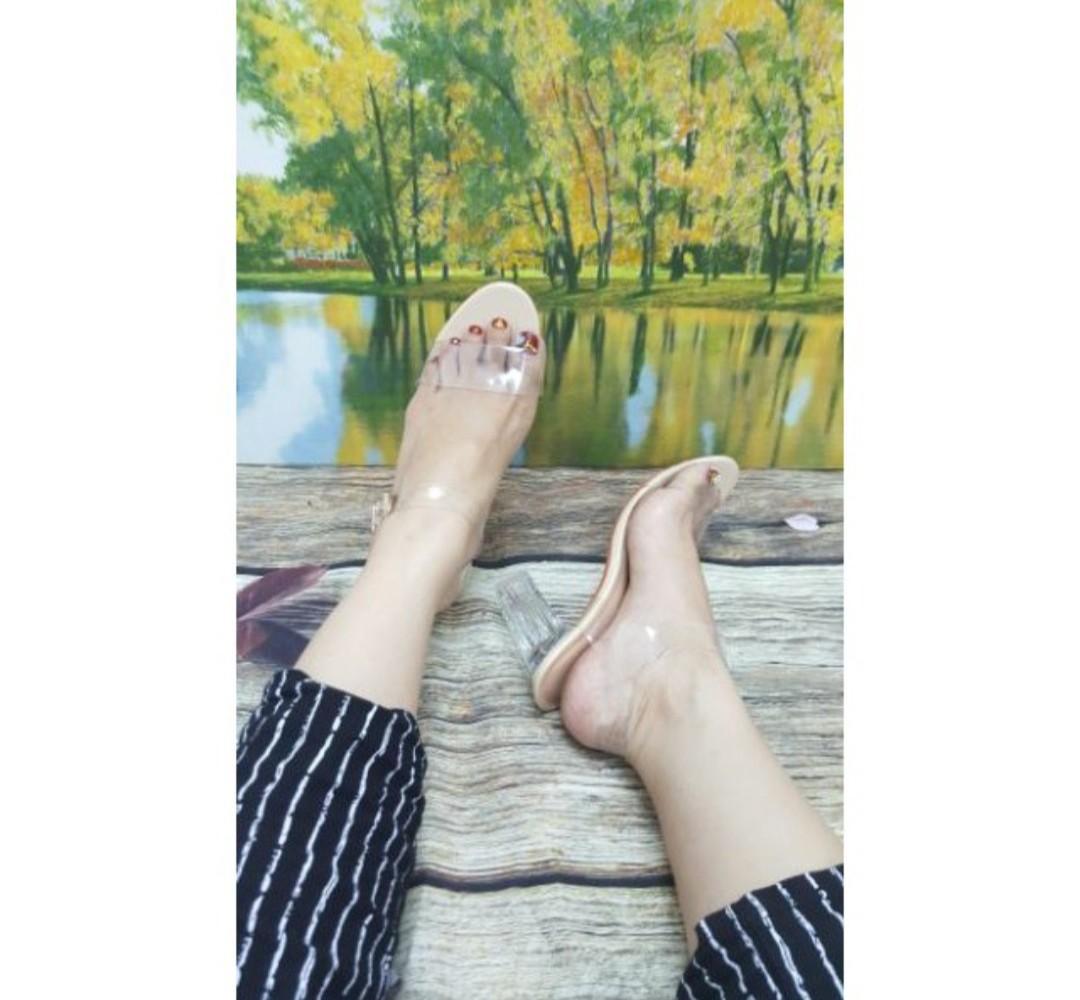 [HCM]Giày Cao Gót Nữ Trong Suốt quai sandal 9p