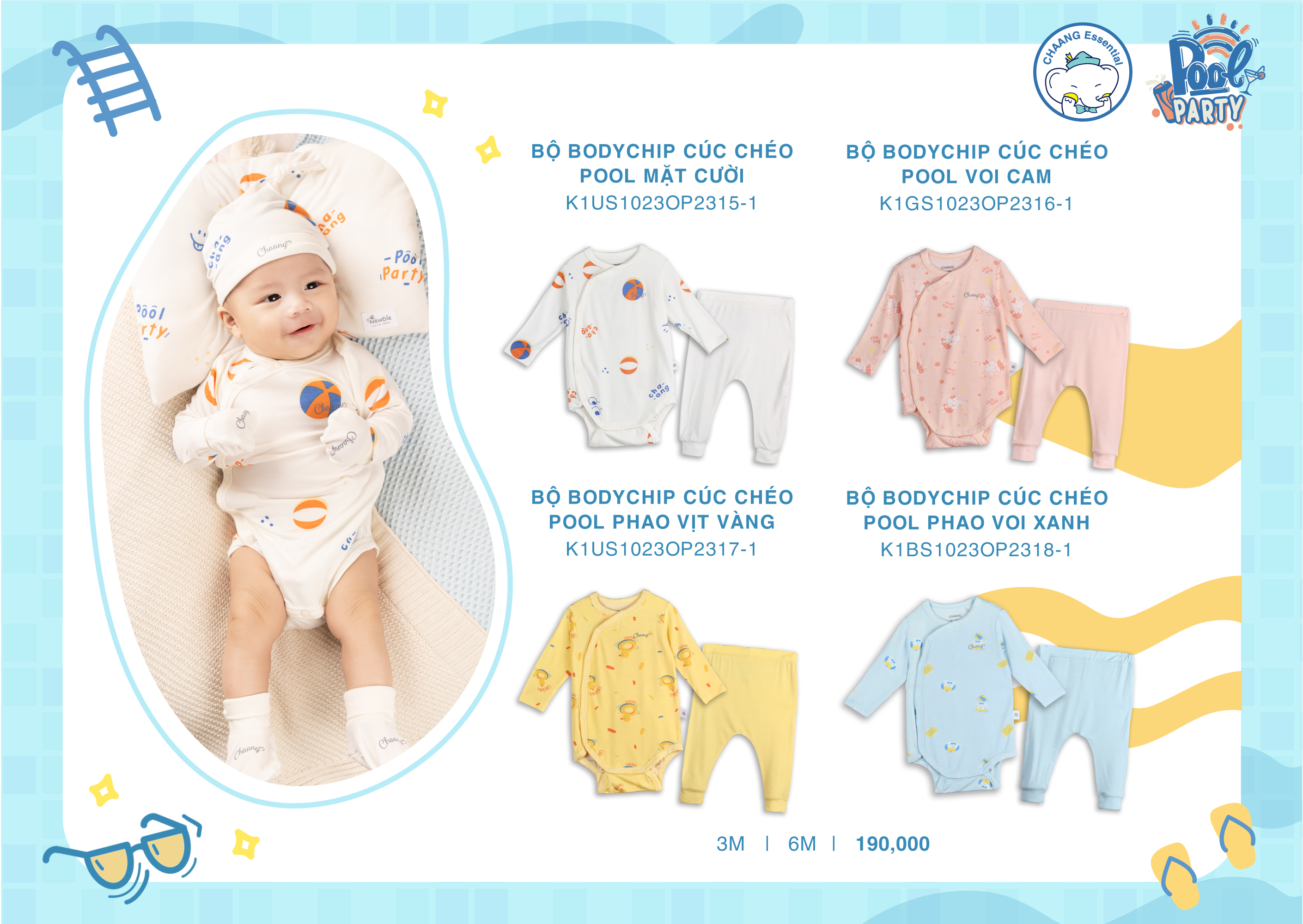 [CHAANG] Bộ bodychip cúc chéo Pool Chaang