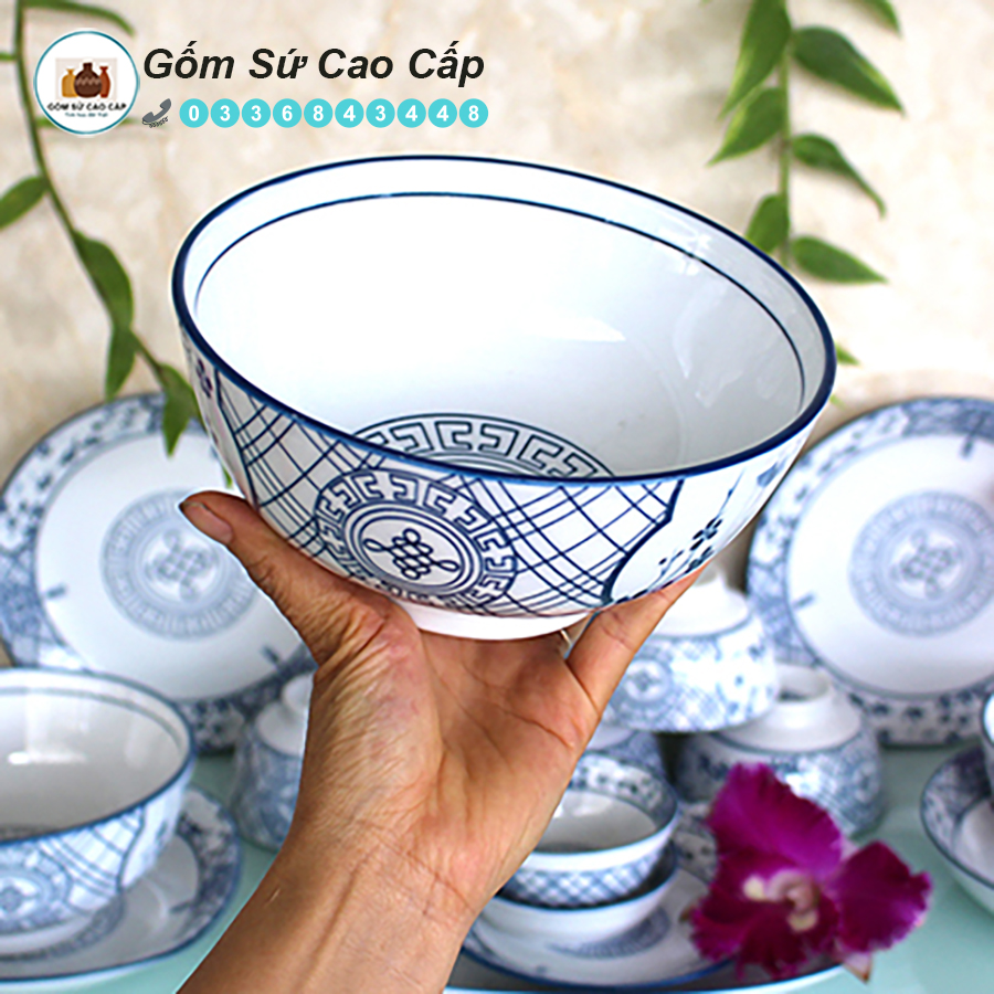 Bộ Bát Đĩa Bát Tràng [18 MÓN] - Bộ Bát Đĩa Cao Cấp [PHÚC LỘC THỌ]