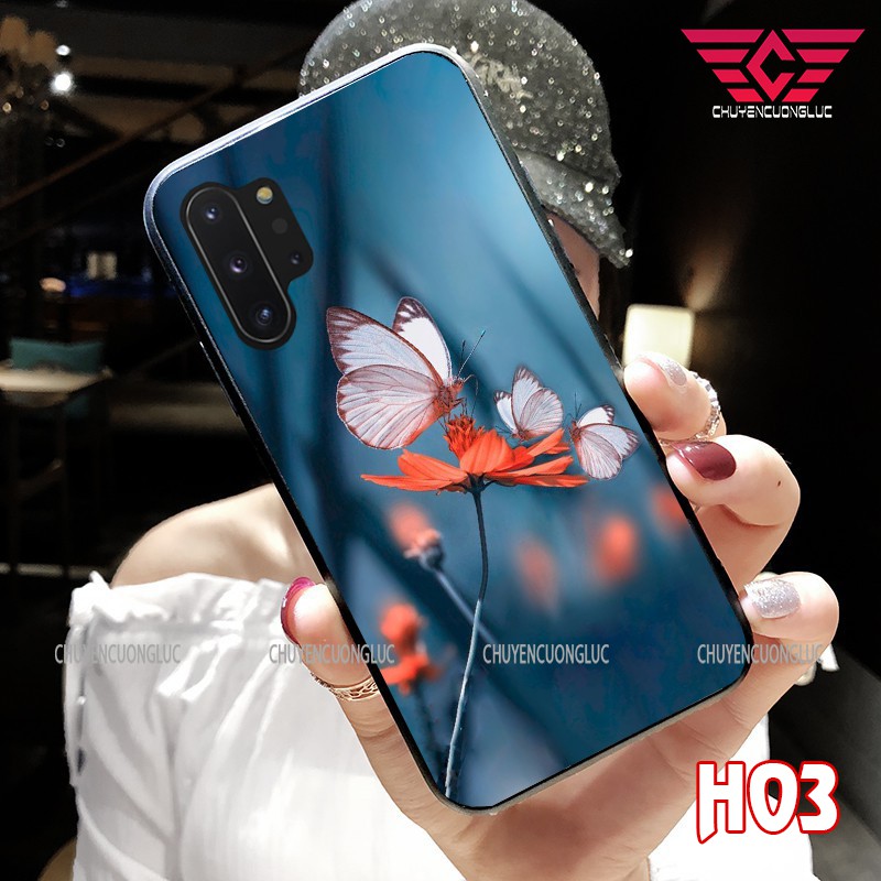 ỐP LƯNG SAMSUNG NOTE 10/ NOTE 10 PLUS/ NOTE 8/ NOTE 9 - HOA LÁ SANG TRỌNG BẰNG KÍNH