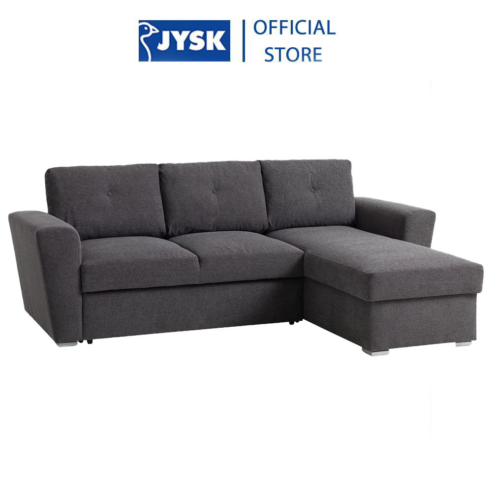 Sofa Giường Đổi Góc | Jysk Vejlby | Vải Polyester | Xám |  R243Xs83/154Xc86Cm | Lazada.Vn