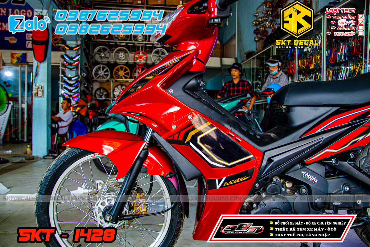 tem rời xe exciter 2010 đỏ đen spark