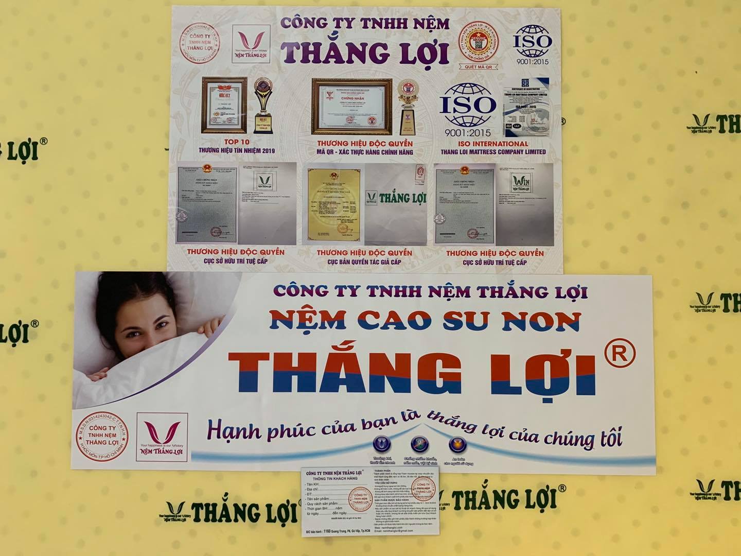 NỆM CAO SU Non size 1m8 x 2m x 10cm THẮNG LỢI