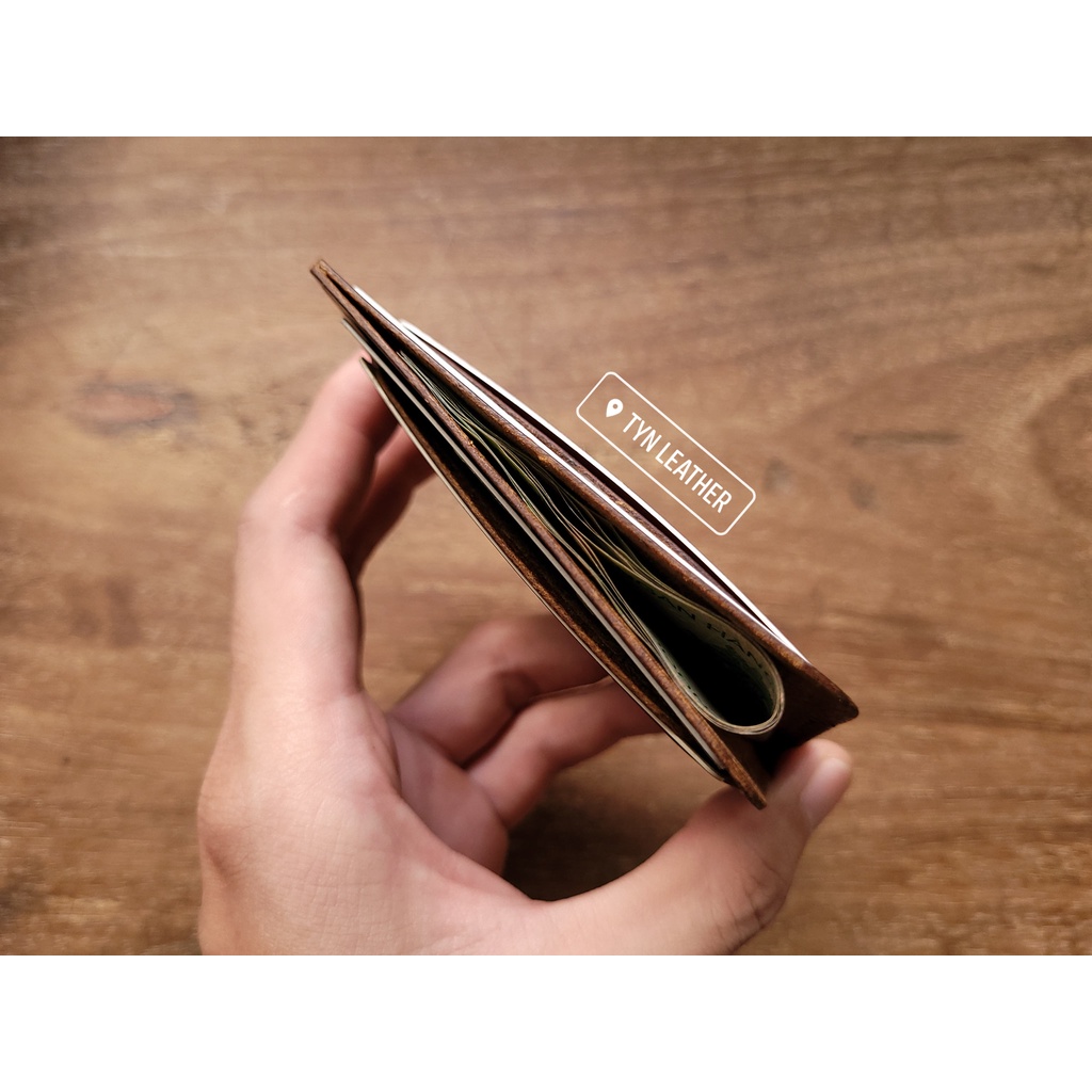 Ví Mini Card Holder Da Bò Thật