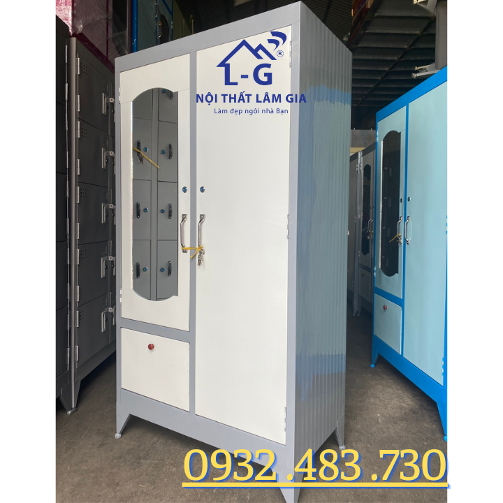 Tủ sắt treo quần áo kích thước 1m6x90 , hcm