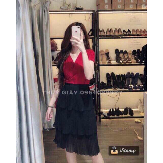 [HCM]Áo thun lụa đắp chéo tay ngắn cherrystore1996