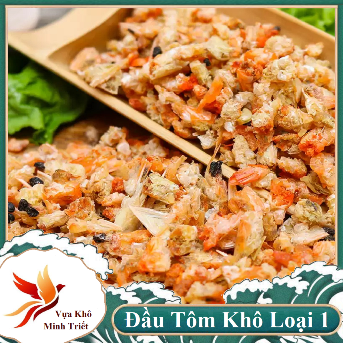 1 KG ĐẦU TÔM BIỂN SẤY KHÔ ĐẶC SẢN CÀ MAU- VỰA KHÔ MINH TRIẾT