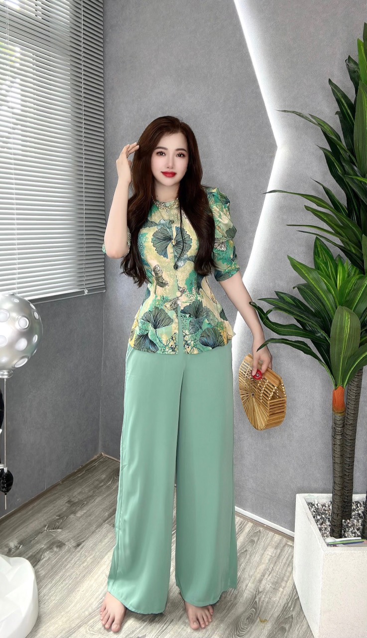 BỘ BÀ BA LỤA HOA NHÍ 3D TAY SUÔN