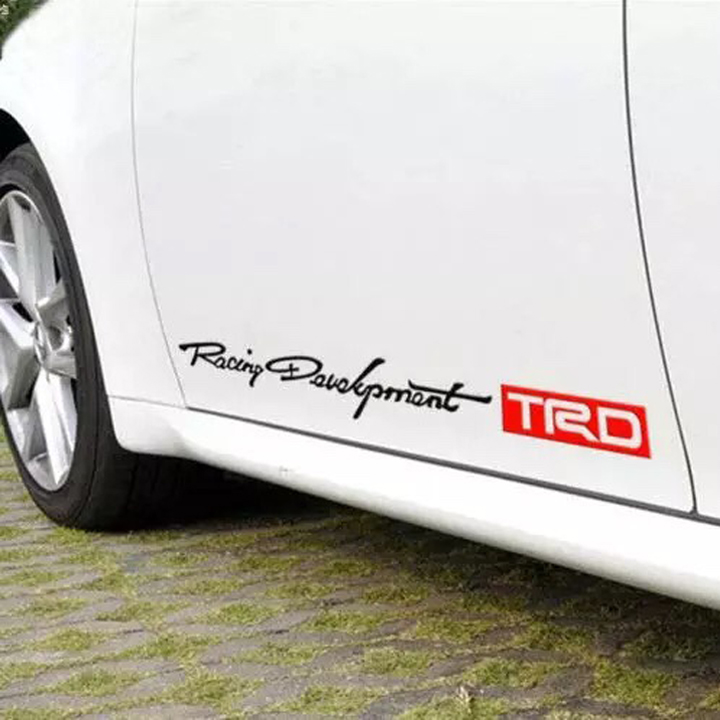 [HCM]Bộ 2 tem dán cửa xe ô tô TRD 02